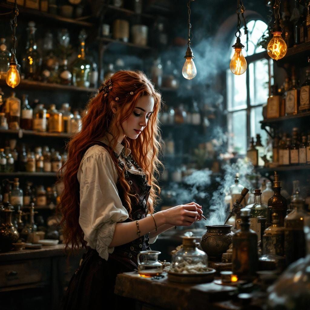 Victorian Alchemist in a Cinematic Film Still