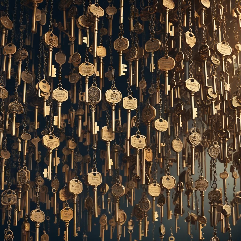 Yale Keys Wind Chime: Detailed Fantasy Concept Art