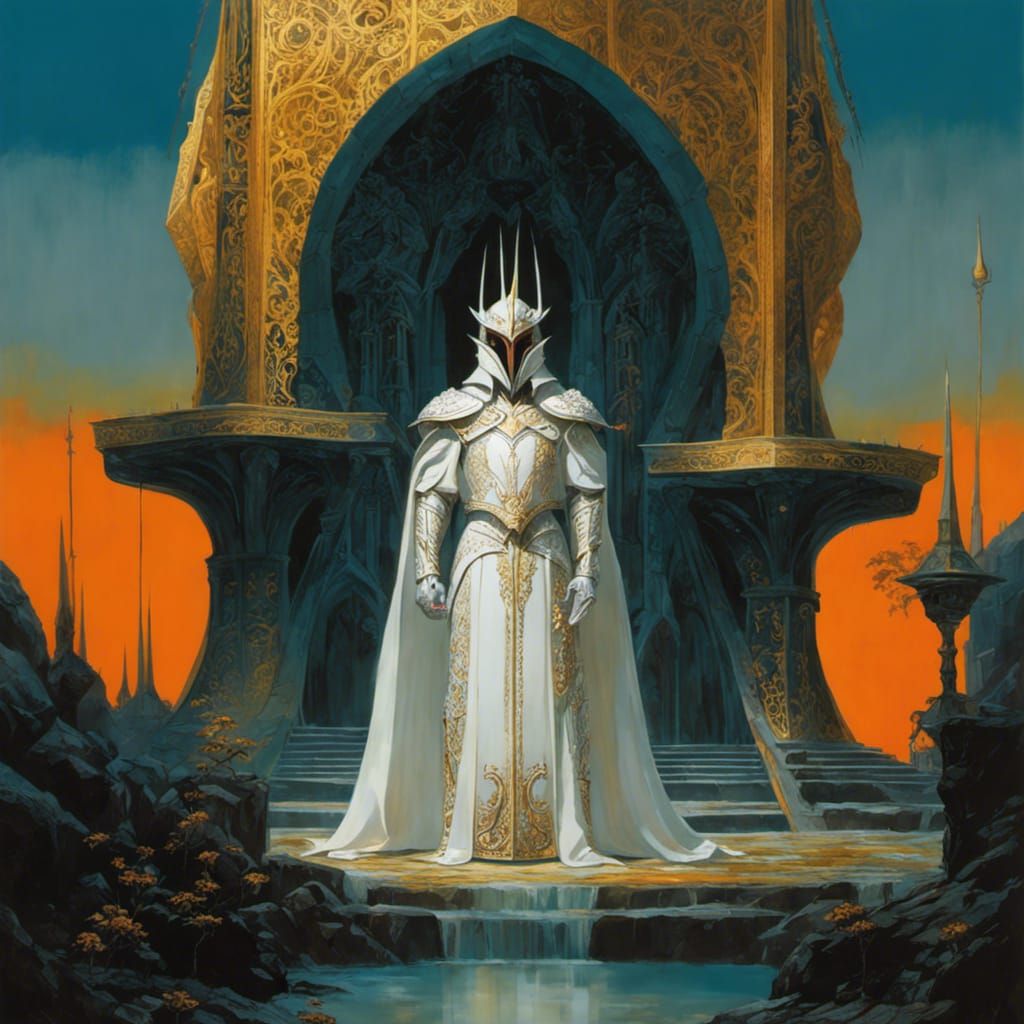 Sauron in Ornate White Elvish Armor