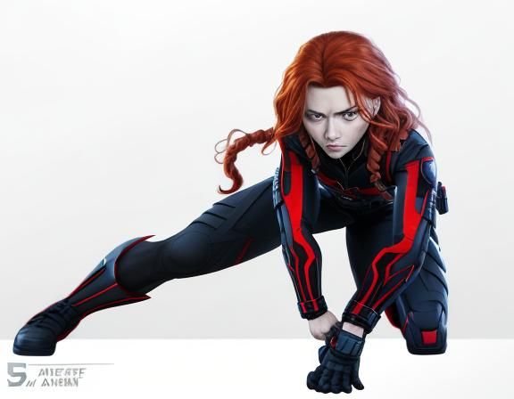 Dynamic Black Widow Inspired Superhero Pose
