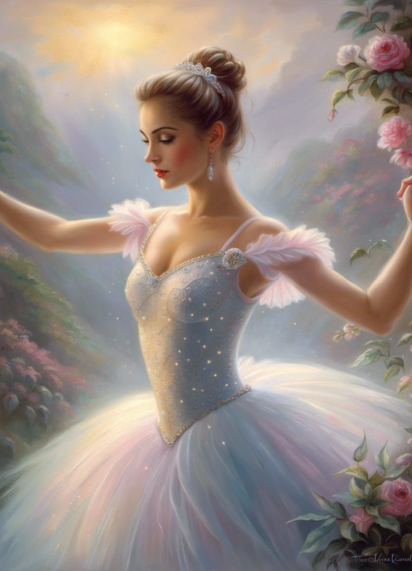 Ethereal Ballerina Portrait in a Romantic Style