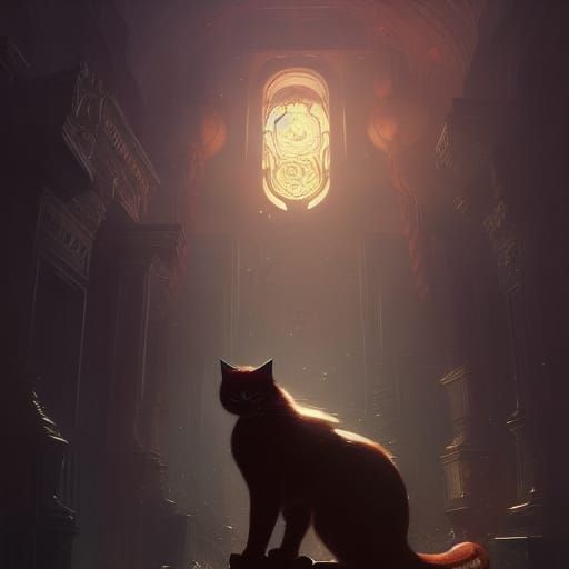 Dark Fantasy Cat Concept Art in 8k Resolution