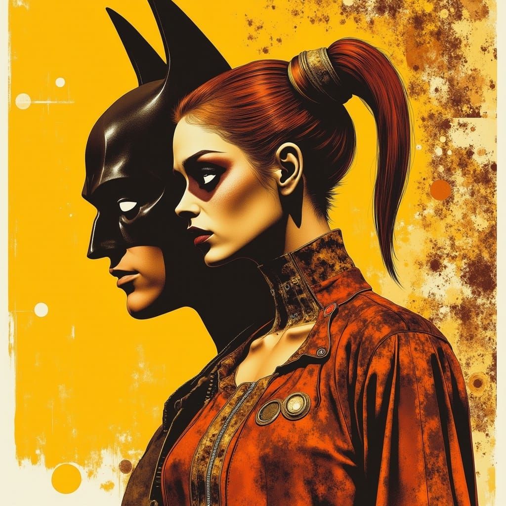 Harley Quinn's Turbulent Psyche in Golden Hour