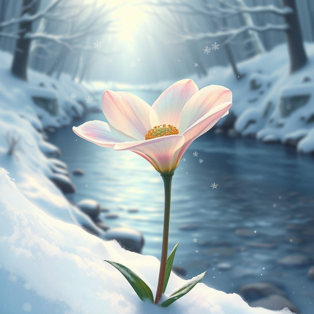 Luminous Dorema Blooms in Winter Wonderland