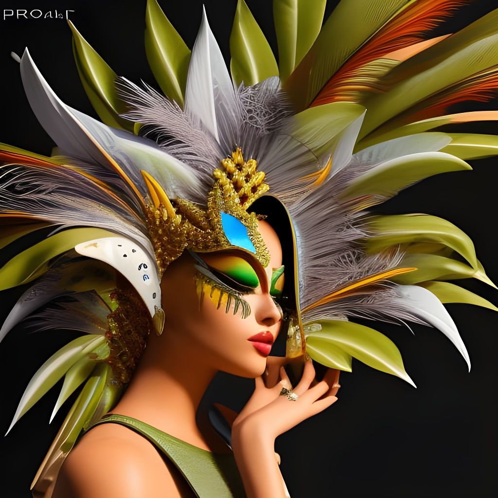 Exotic Bali Woman with Bird of Paradise Elements