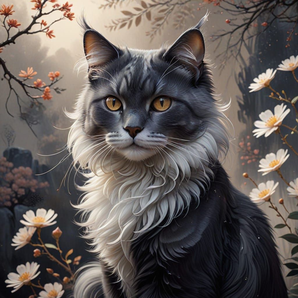 Elegant Oriental-Inspired American Curl Cat