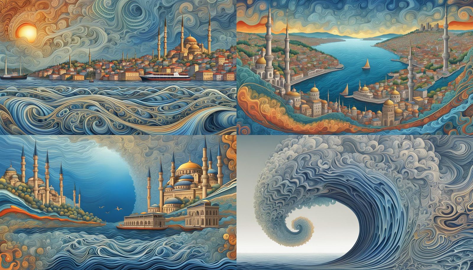 Bosphorus Strait in Abstract Fractal Style