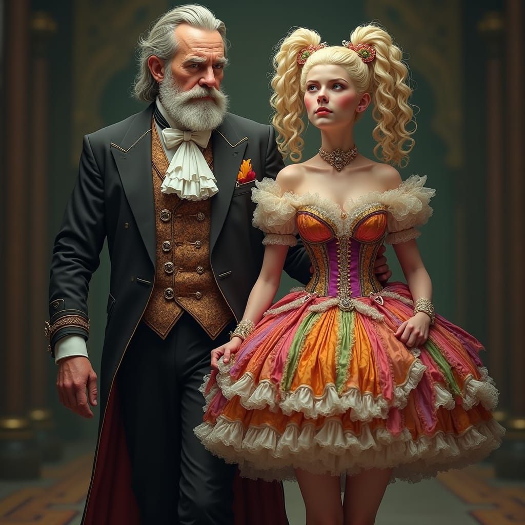 Regal Lord and Bride in Victorian Excess