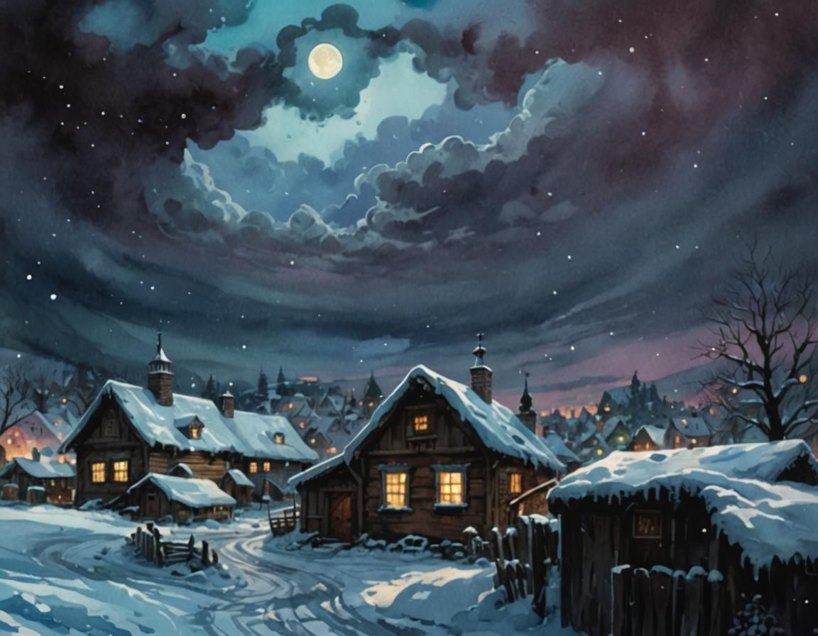 Whimsical Candyland Village in Watercolor Comic Art