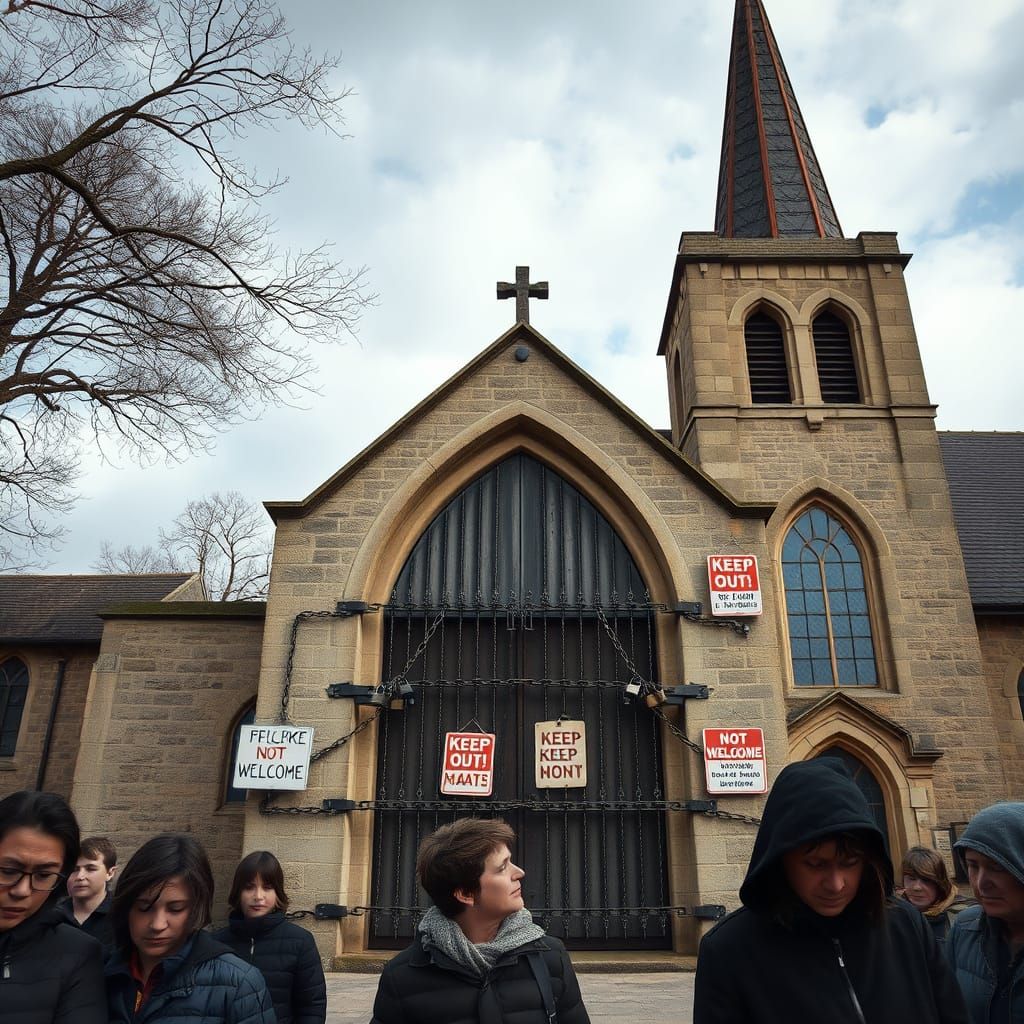 Old Church Blocked by Security Door