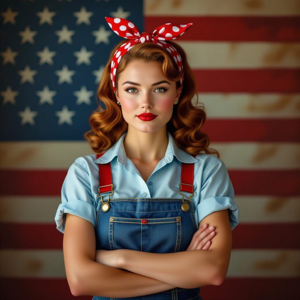 Rosie the Riveter, Labor Day Symbol in Digital Art