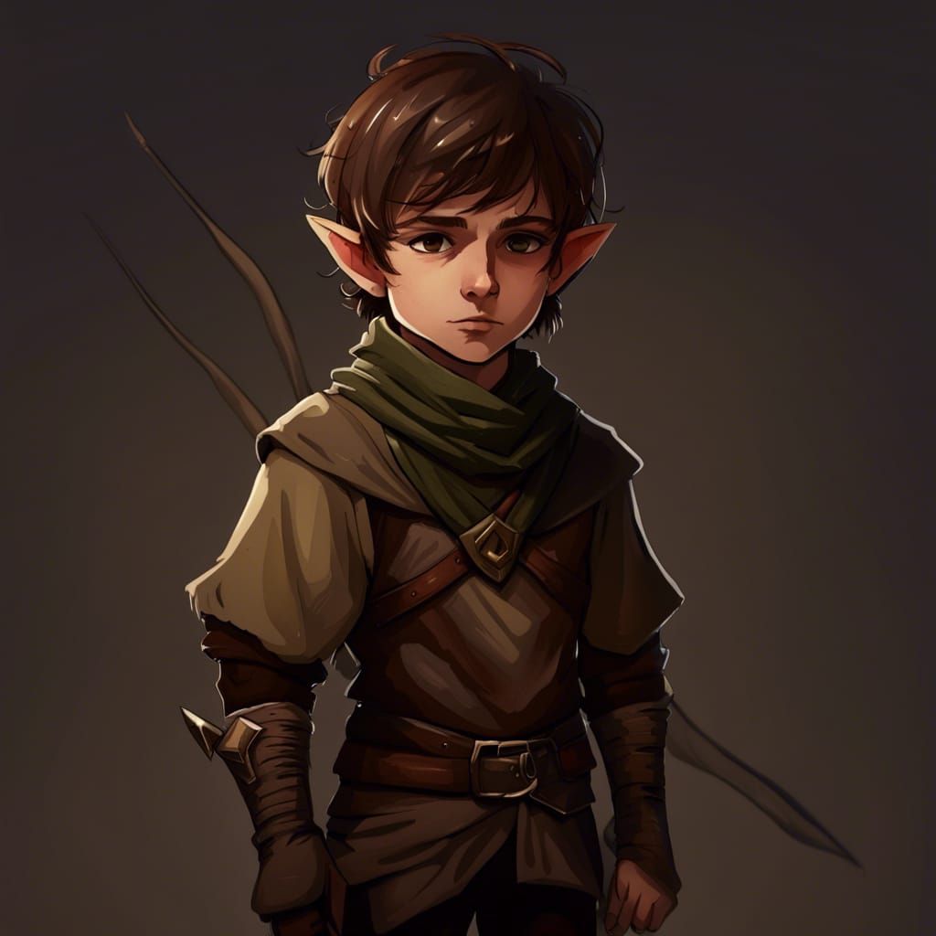 Young Halfling Ranger with Rapier in Artistic Style