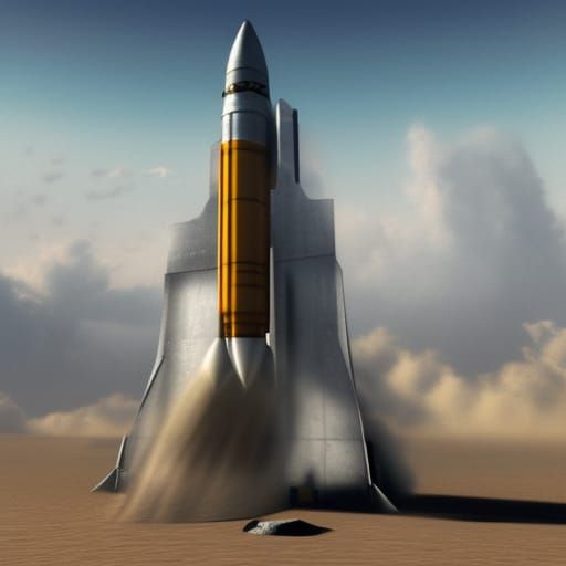 Detailed Matte Painting of a Rocket