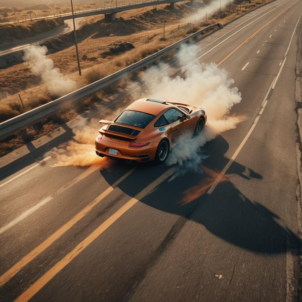 Porsche 911 in High-Speed Police Chase