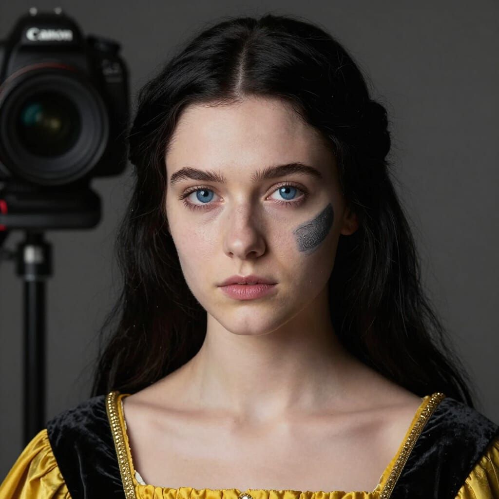 Medieval Queen Portrait in Dramatic Studio Lighting