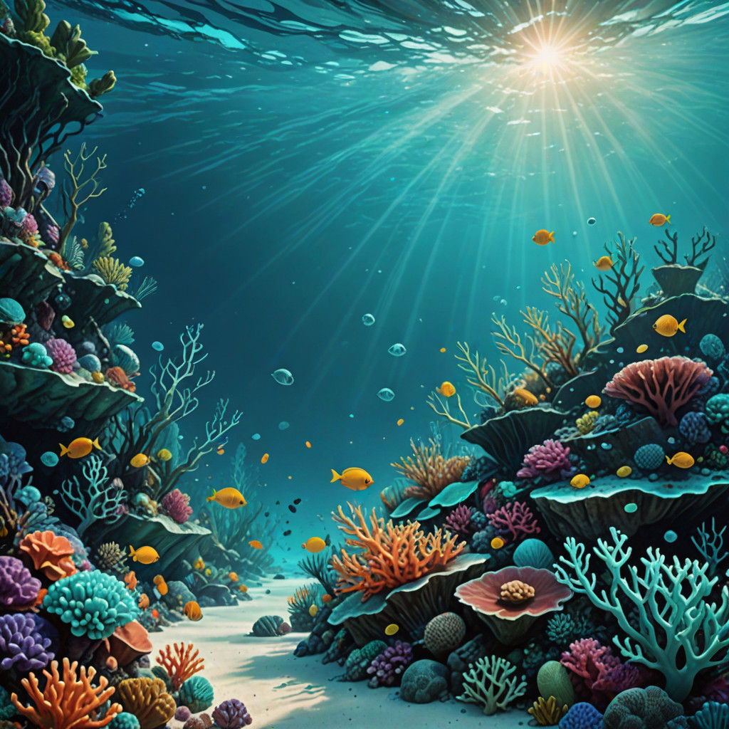 Vibrant Hyperrealistic Caribbean Underwater Scene
