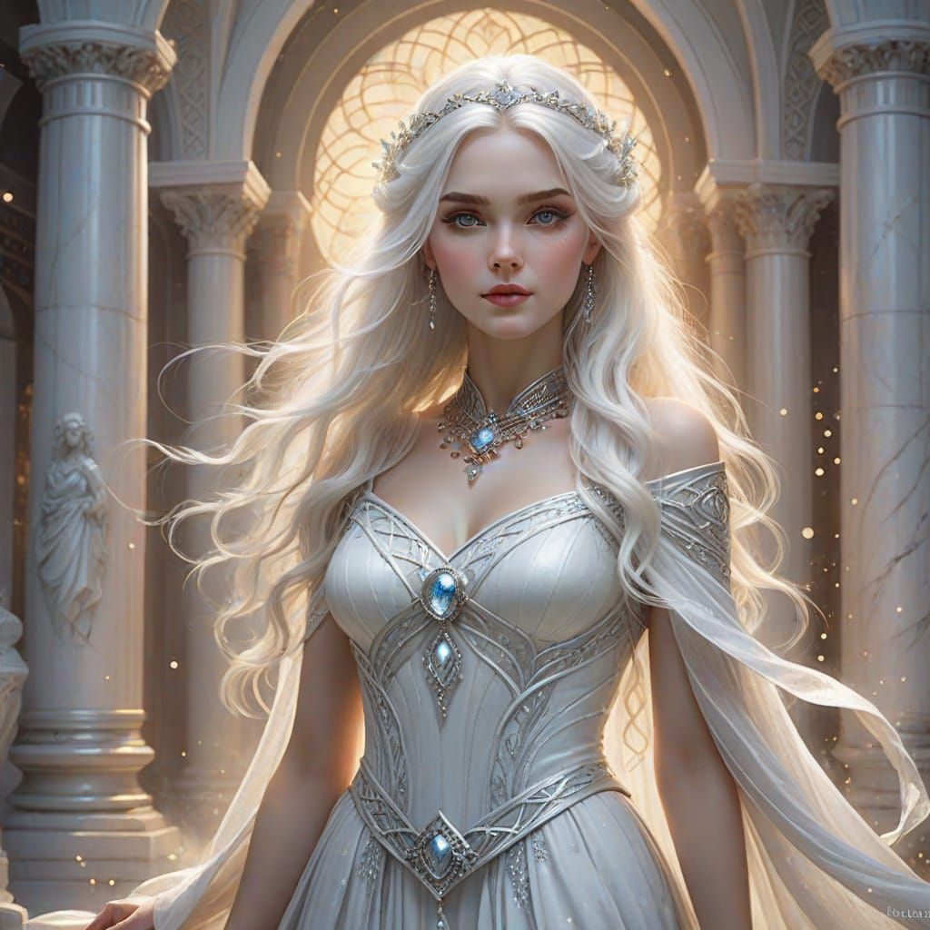 Enchanted Fae Queen in Whimsical White Gown