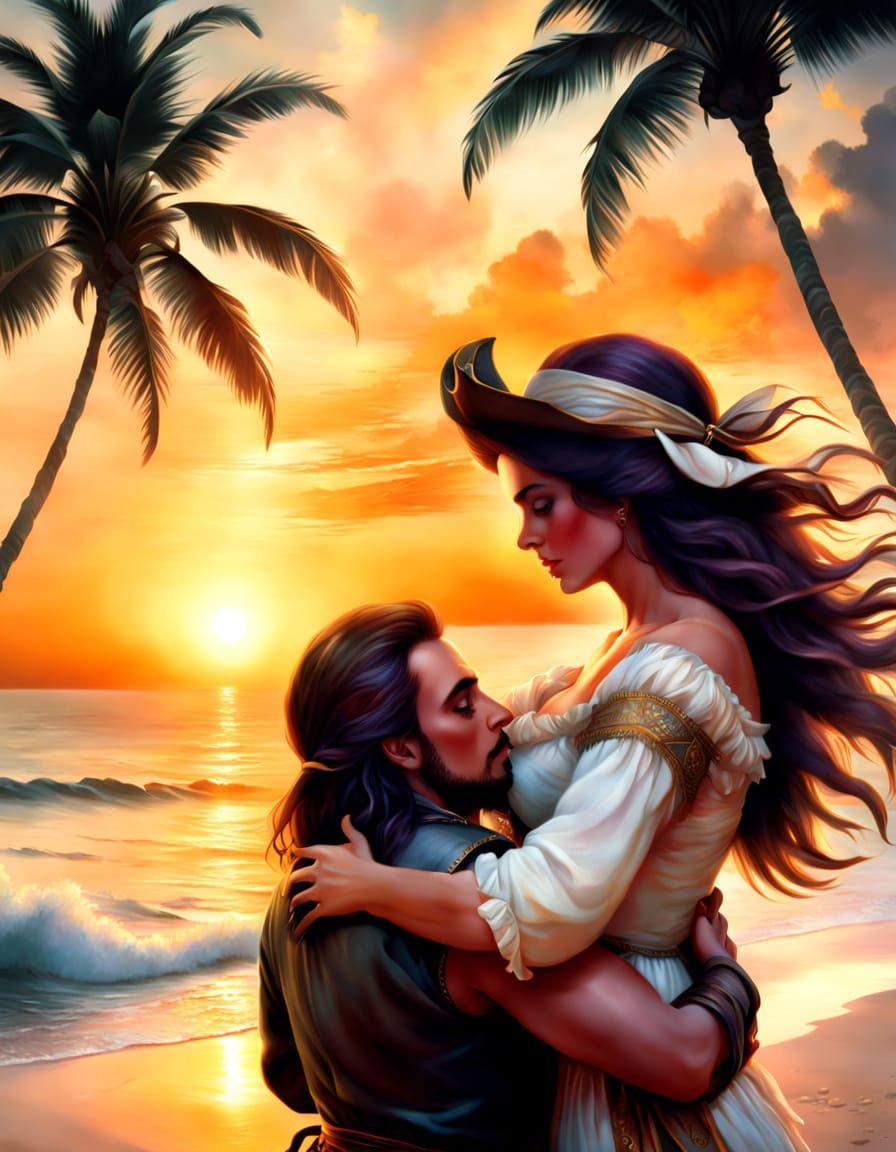 Romantic Pirate's Sunset Serenade