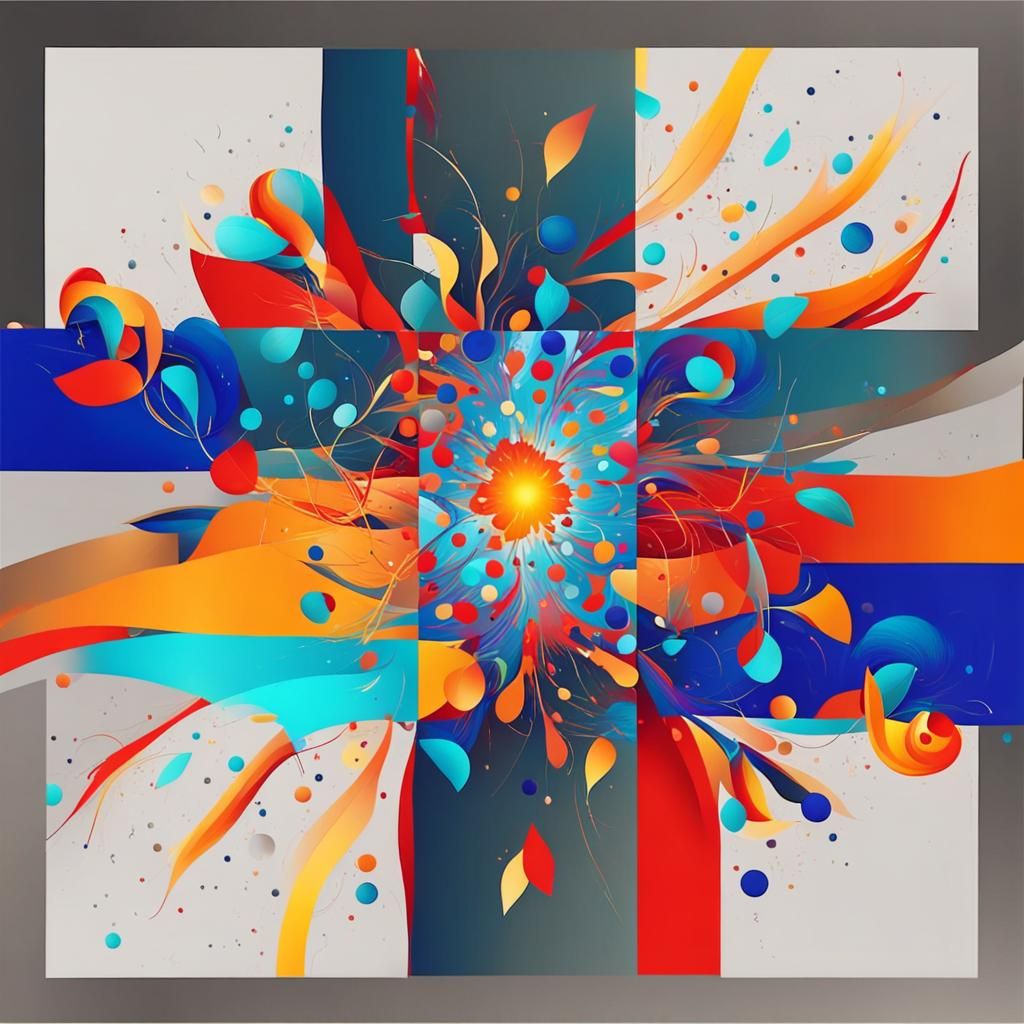 Abstract New Year Celebration with Complementary Colors