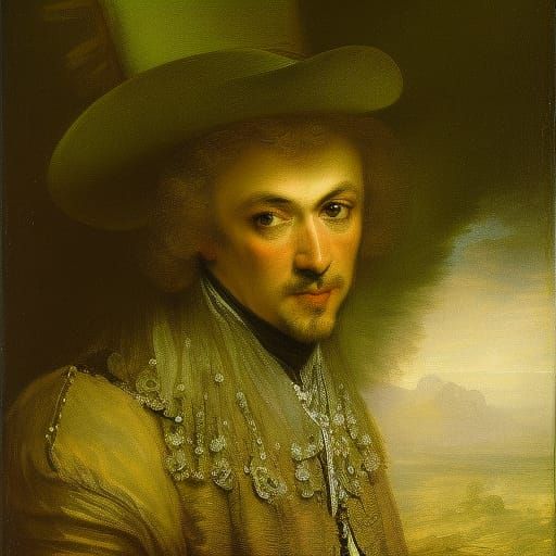 Green Vampire Lord: Gothic Horror Portrait