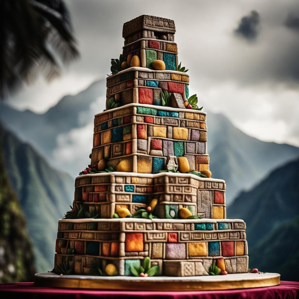 Hyperrealistic Machu Picchu Wedding Cake