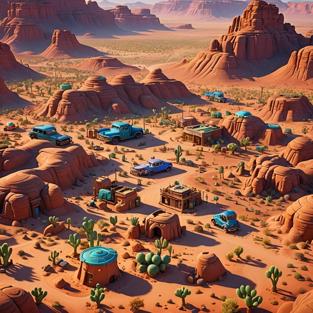 Glamorous Desert Landscape in 3D Digital Art
