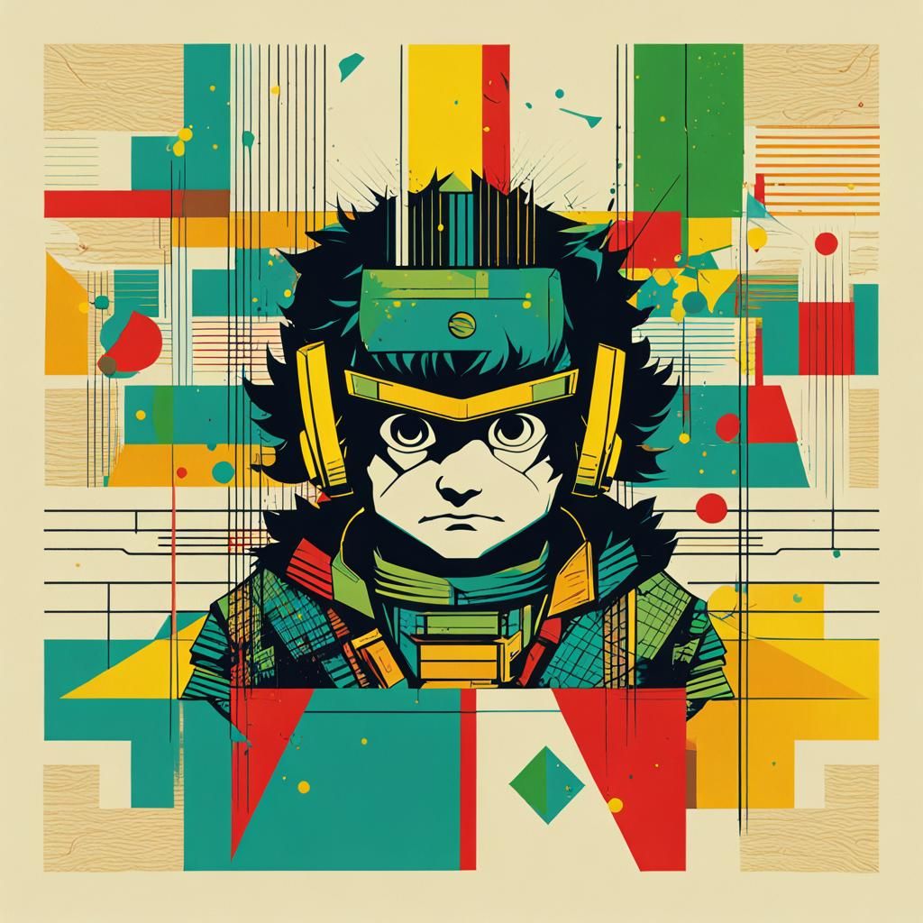 Deku Pop Art Screen Print in 8k Resolution
