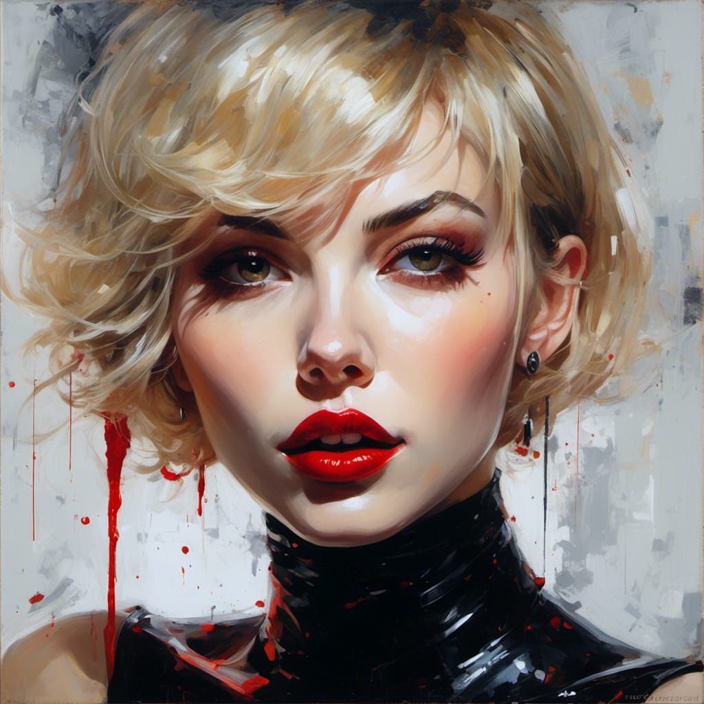 Gothic Portrait of a Woman in Latex Lingerie