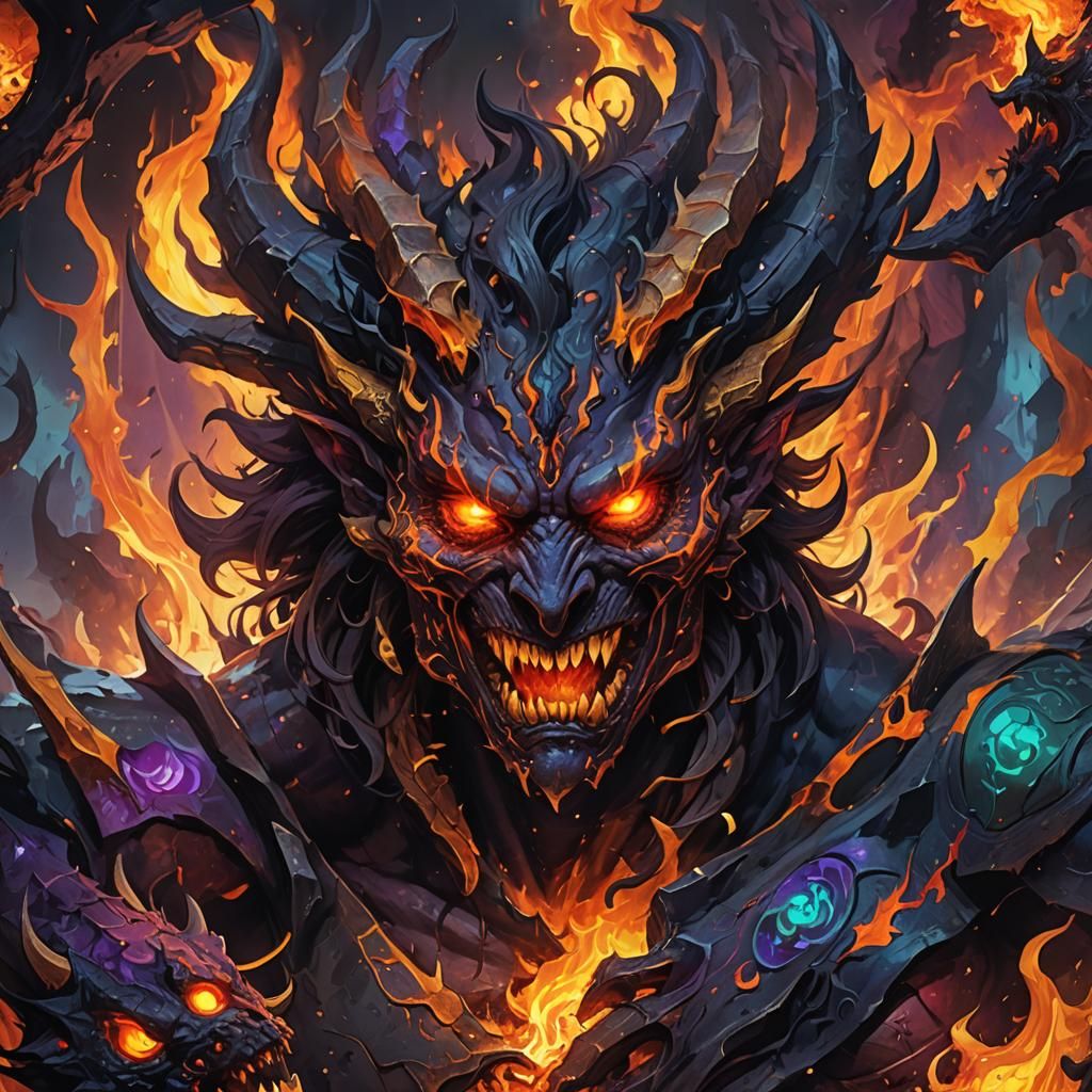 Demons in a Fiery Underworld: Dark Fantasy Art