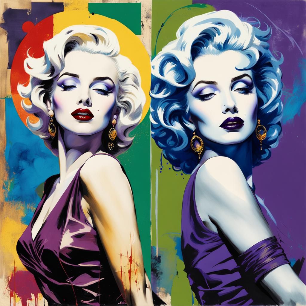 Vibrant Pop Art Collage in Surrealist Style