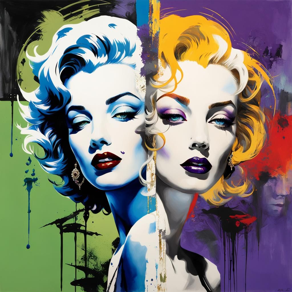 Dynamic Pop Art Collage in Surrealist Style