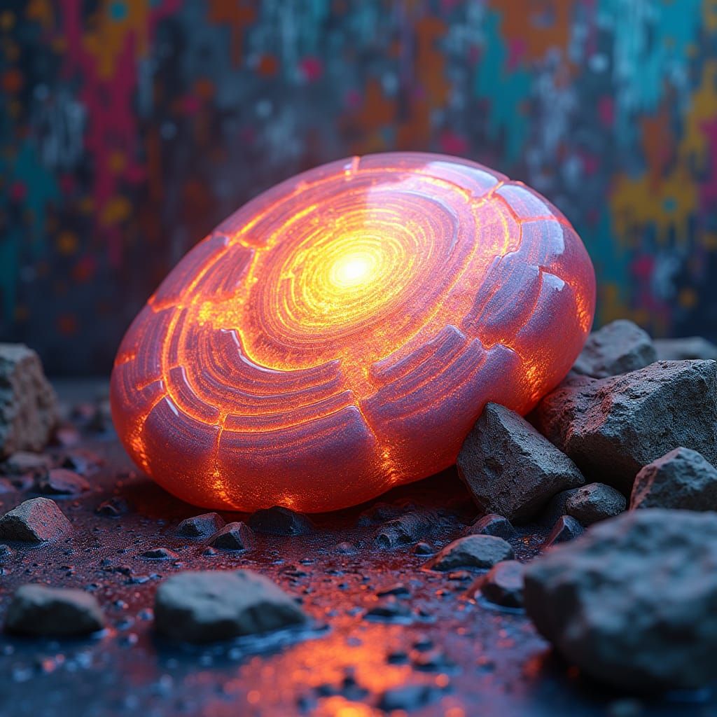 Ethereal Living Stone in Urban Dreamscape