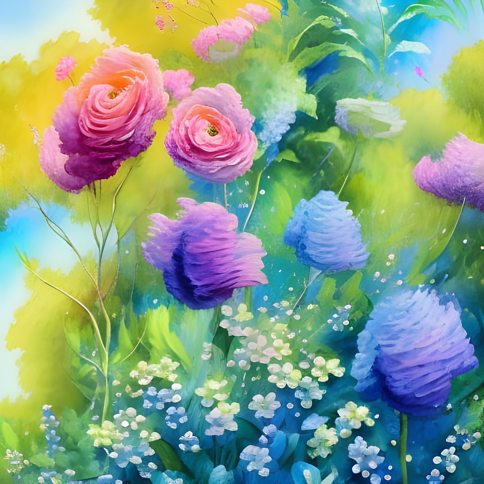 Hyper-Detailed Landscape in Gouache and Watercolor Style