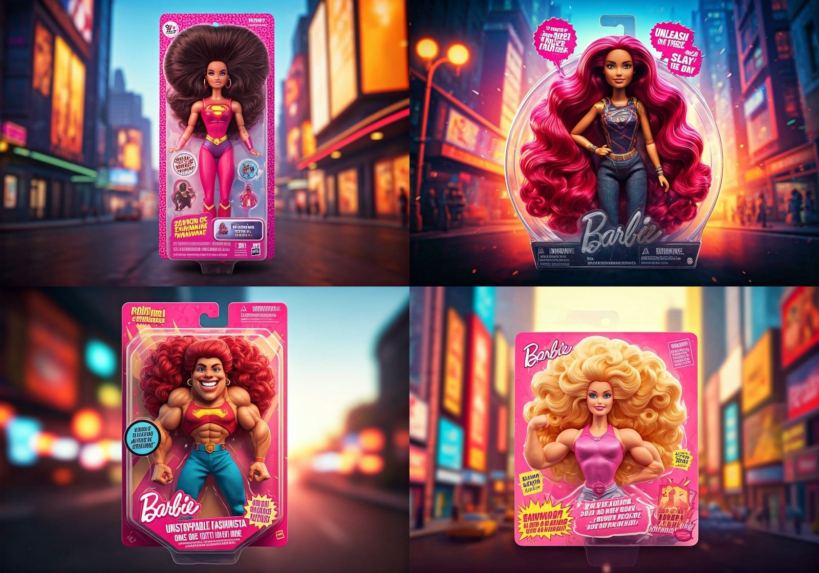 Barbie Parody Action Figure in Cartoon Style