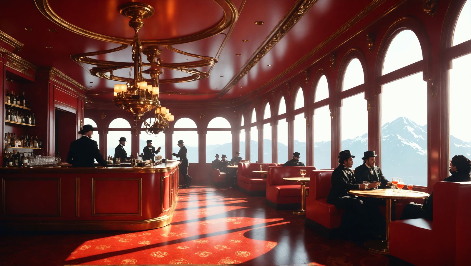 Steampunk Zeppelin: Opulent Lounge in High Fantasy