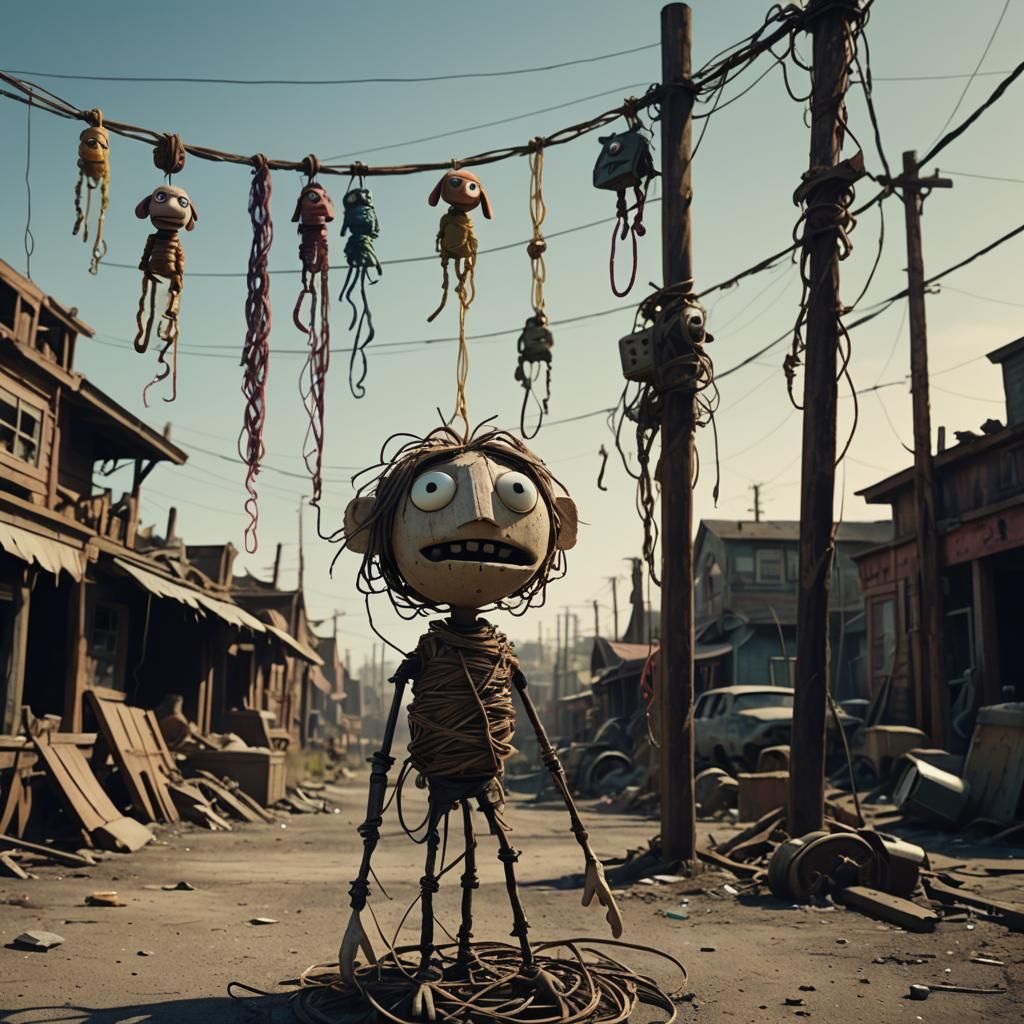 Anthropomorphic Puppet in Post-Apocalyptic Setting