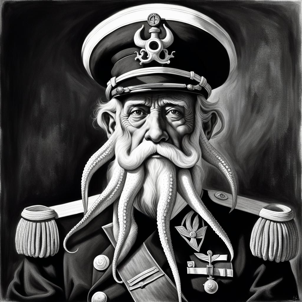 Old Squid in Naval Uniform, Karsh Style