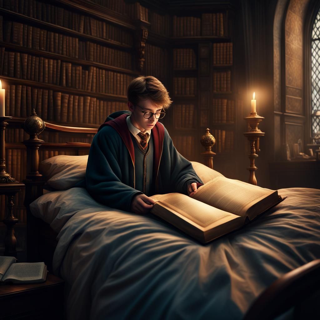 Teen Reader at Hogwarts: Digital Matte Painting