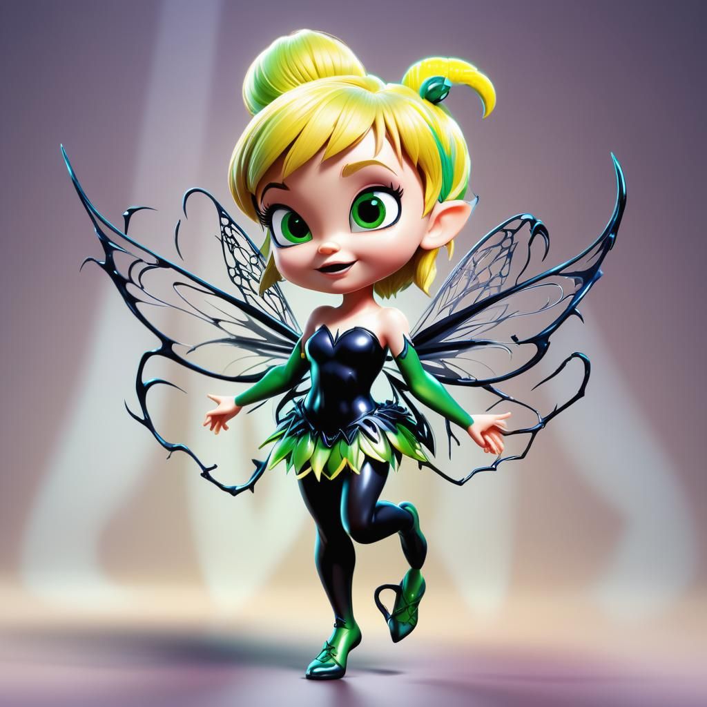Tinkerbell and Venom Symbiote Fusion in 3D
