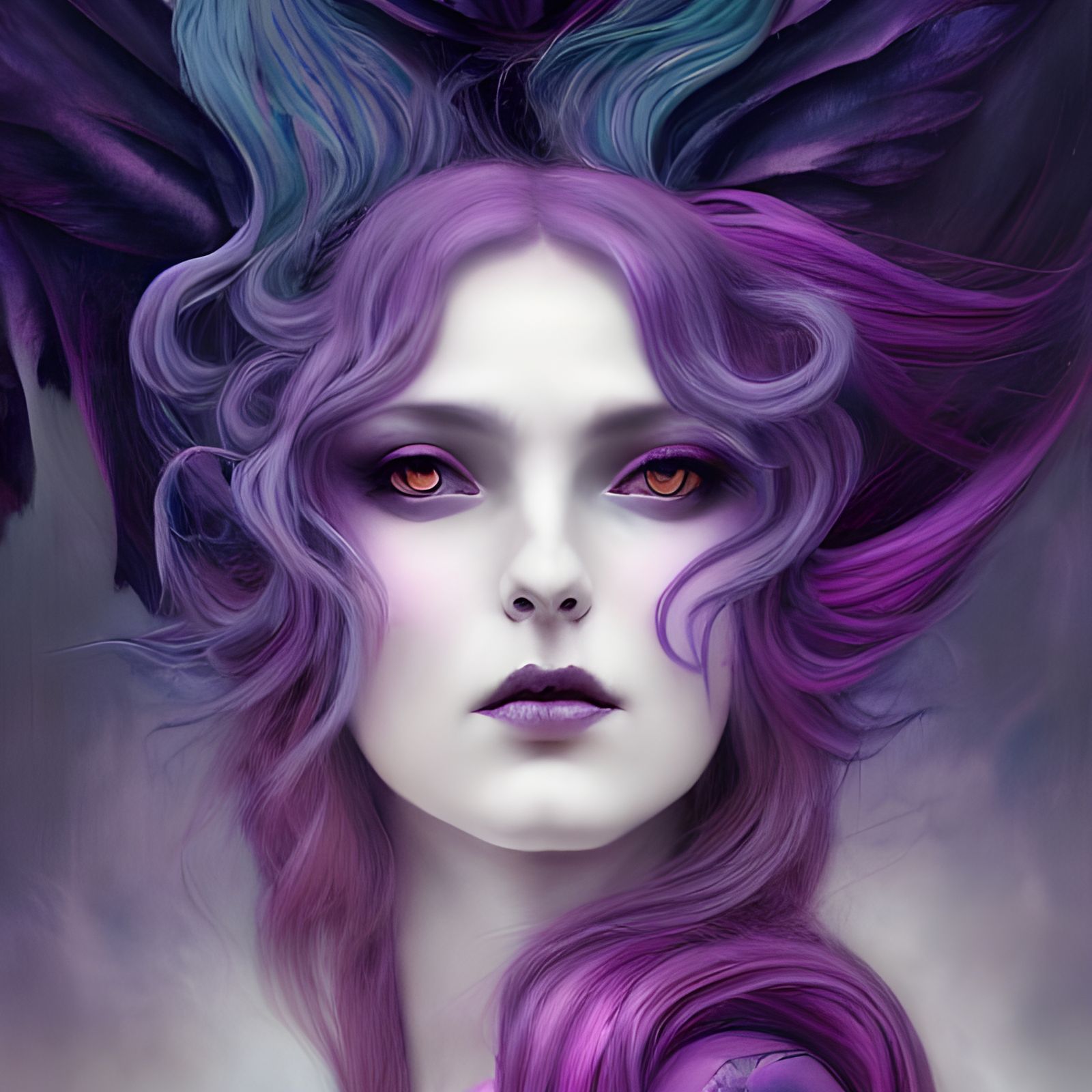 Lilith with Neon Hair, Gothic Manga Cover