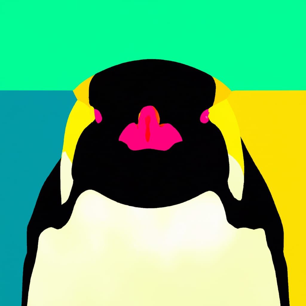 Macaroni Penguin Portrait in Pop Art Style