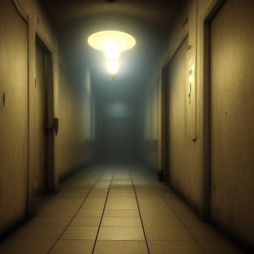 Creepy Hallway in Cinematic 3D Game Style