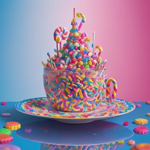 Colorful Candy Art in Hyperrealistic Style