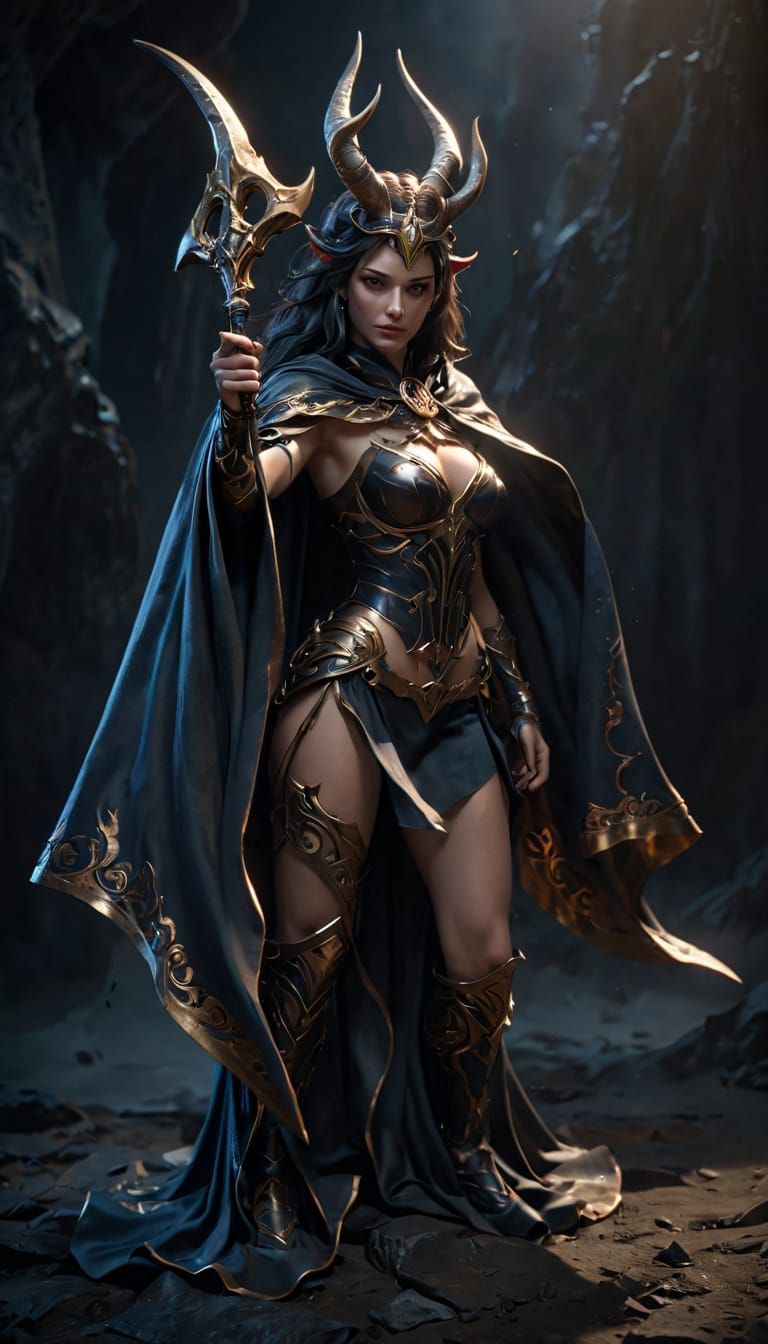 Mystical Fantasy Warrior in Dark, Gritty Style