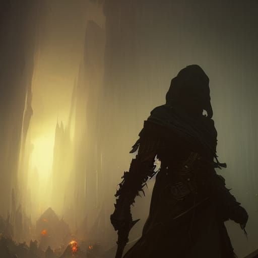 Dark Fantasy Art Masterpiece in Art Nouveau Style