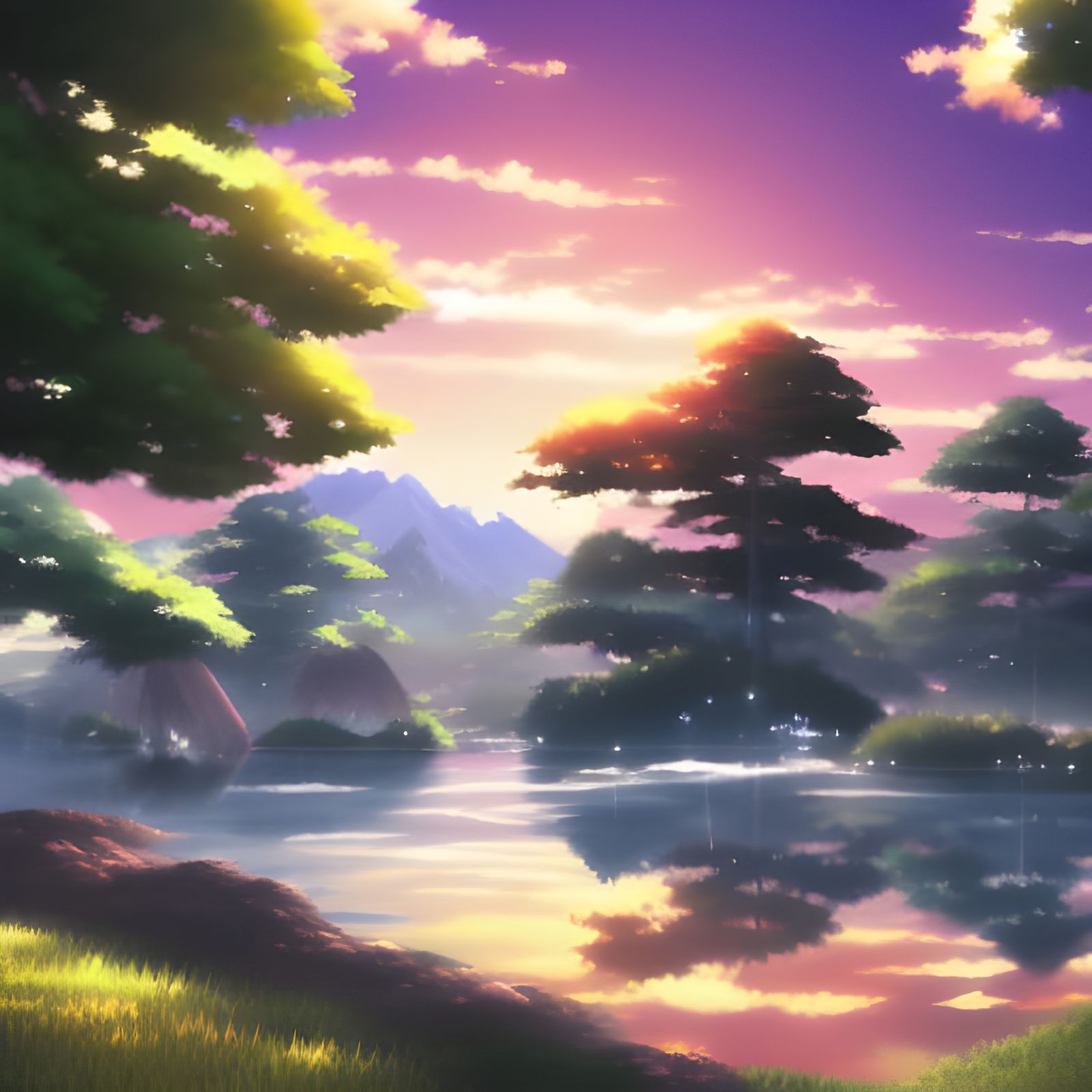 Anime Landscape in Style of Makoto Shinkai