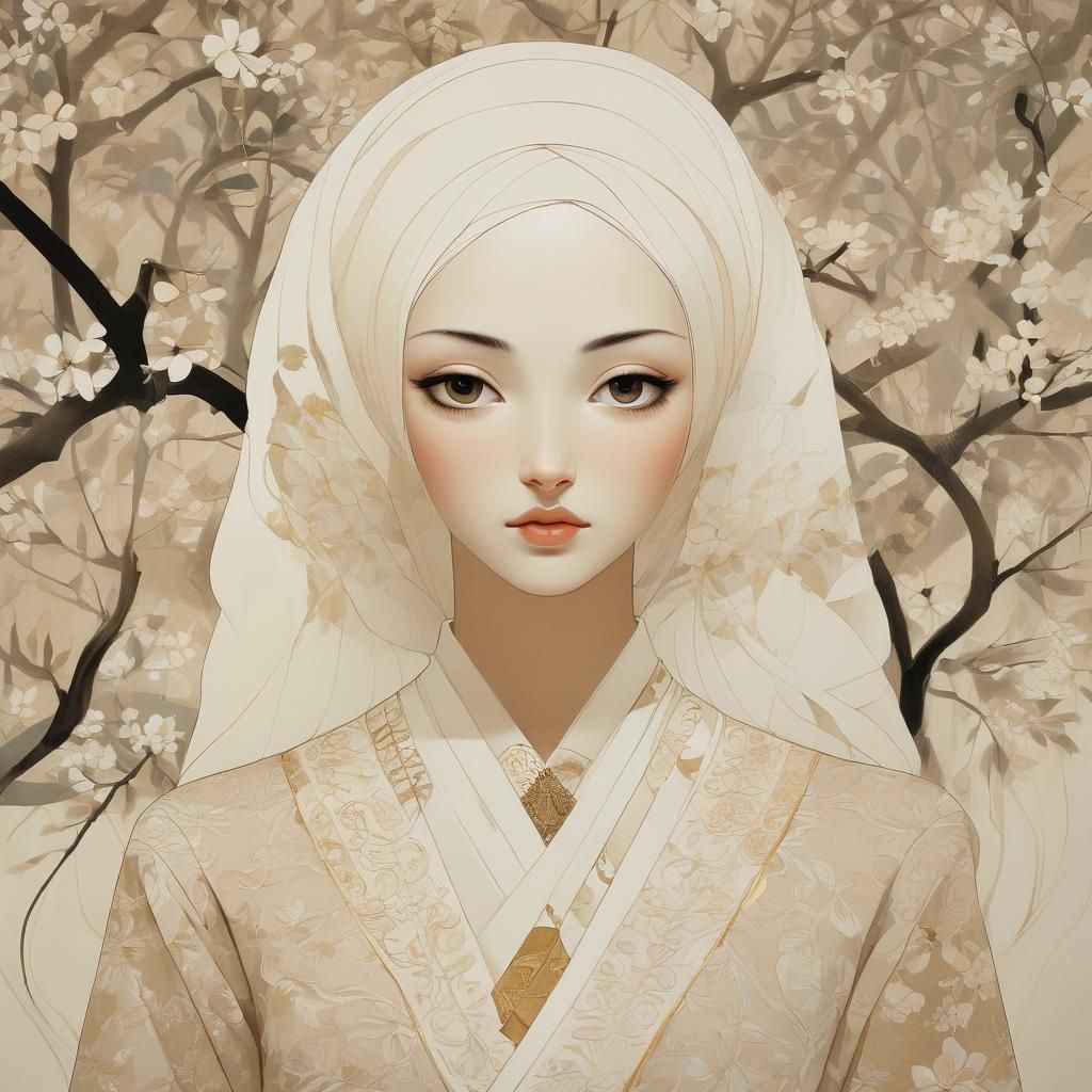 Elegant Woman in Illustrative Style