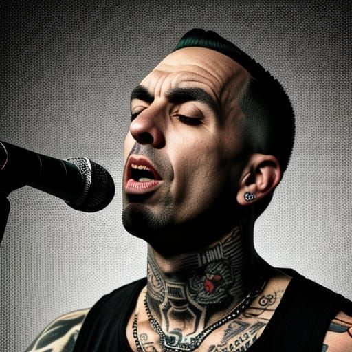 Travis Barker Performs with Intense Focus