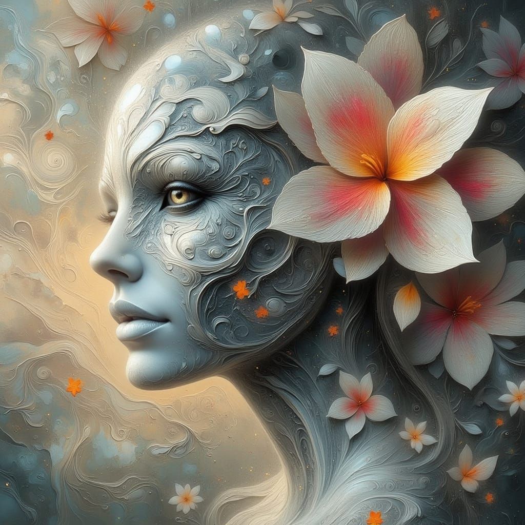 Cyborgs in Serene Moonlit Forest, Whispering Secrets in a Ta...