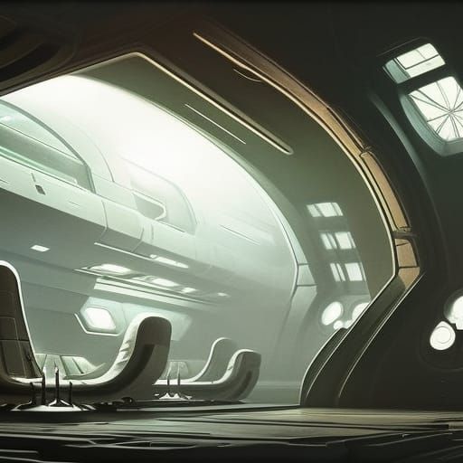 Alien Starship Interior Concept Art